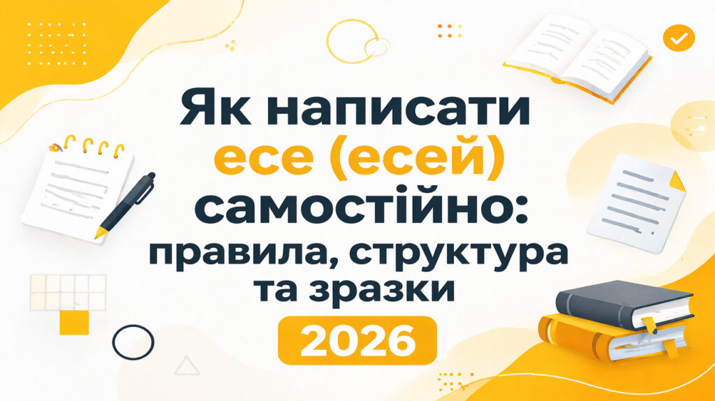 Як написати есе (есей) самостійно: правила, структура та зразки 2026