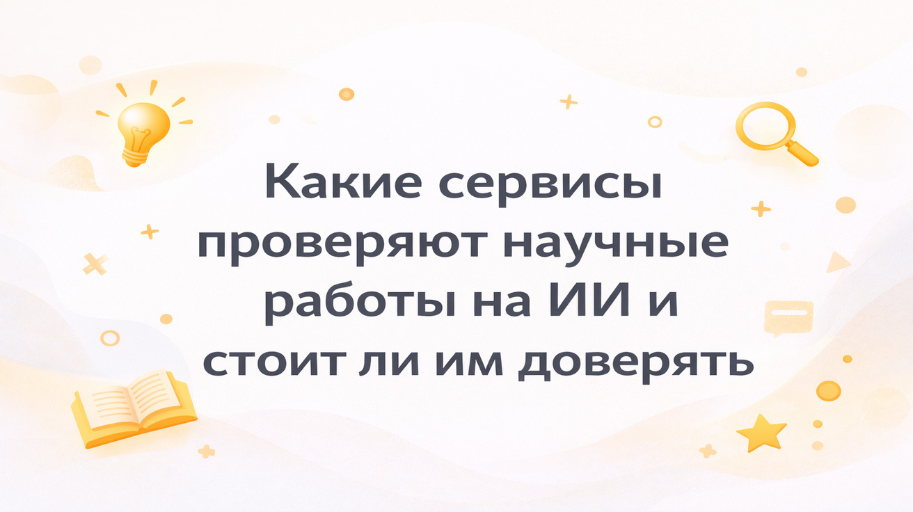 Какие сервисы проверяют научные работы на ИИ и стоит ли им доверять — образовательный постер