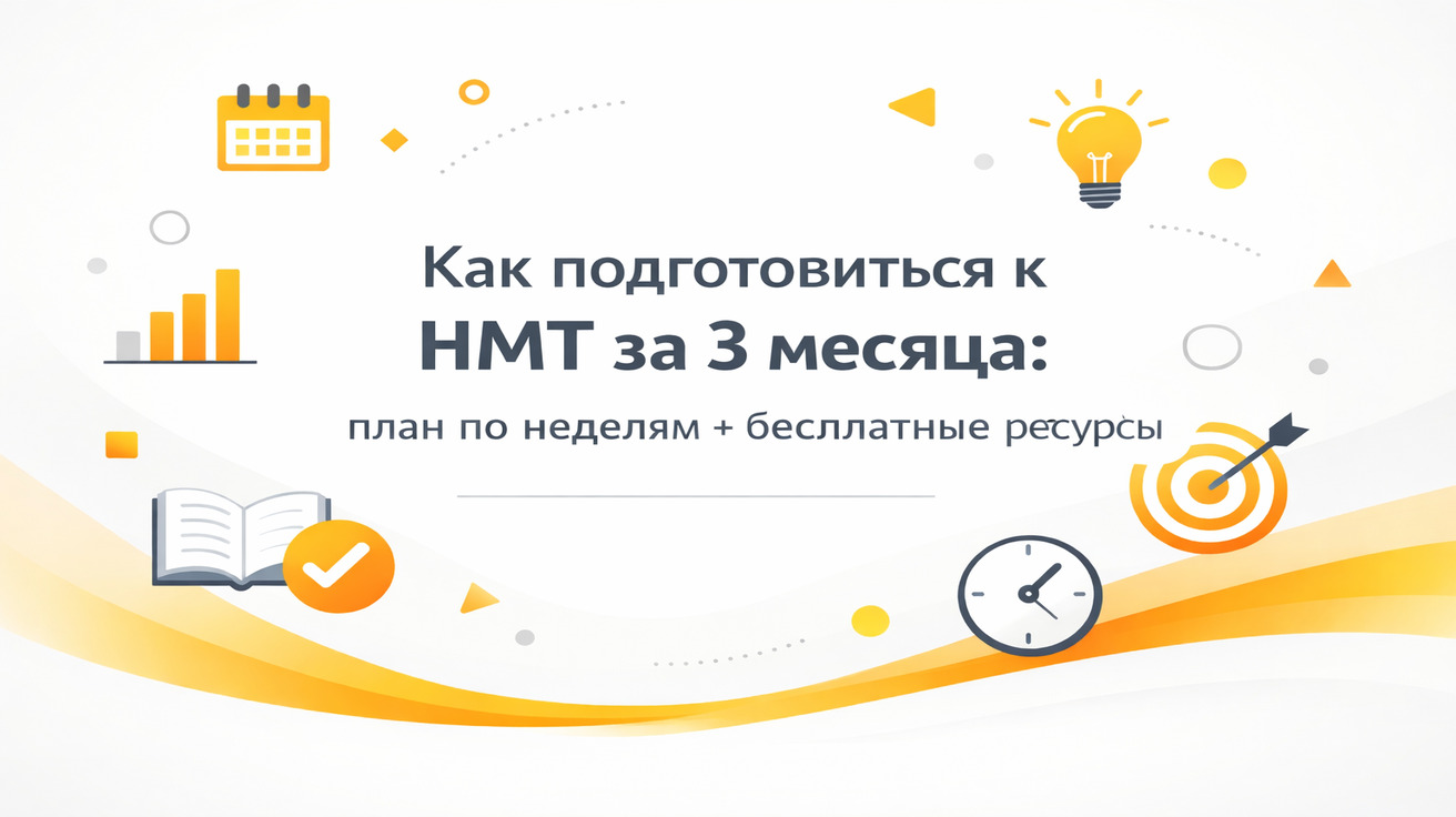 Как подготовиться к НМТ за 3 месяца: план по неделям и бесплатные ресурсы — образовательный постер