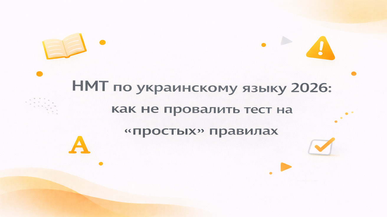 НМТ по украинскому языку 2026 как не провалить тест на простых правилах образовательный постер